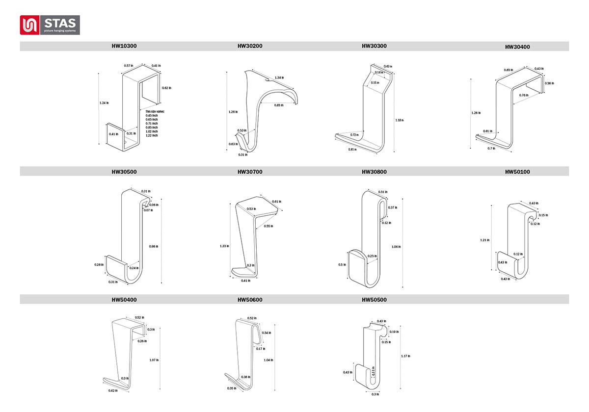 STAS molding hook silver (pack of 10) - ?