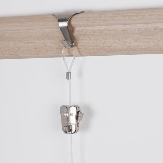 STAS moulding hook chrome + cord with loop and STAS zipper