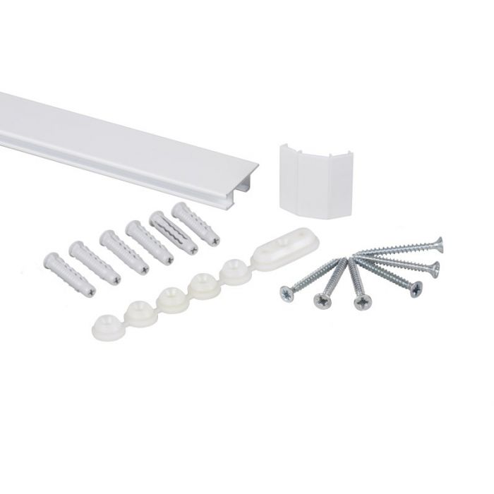 STAS cliprail max white + installation kit for hard wall 