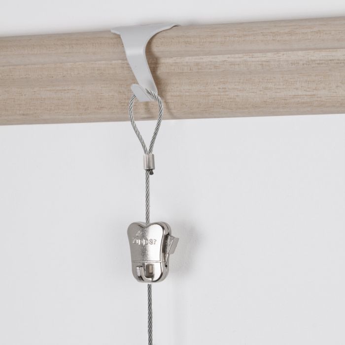 STAS moulding hook + STAS steel cable with loop end 150 cm (59") + zipper