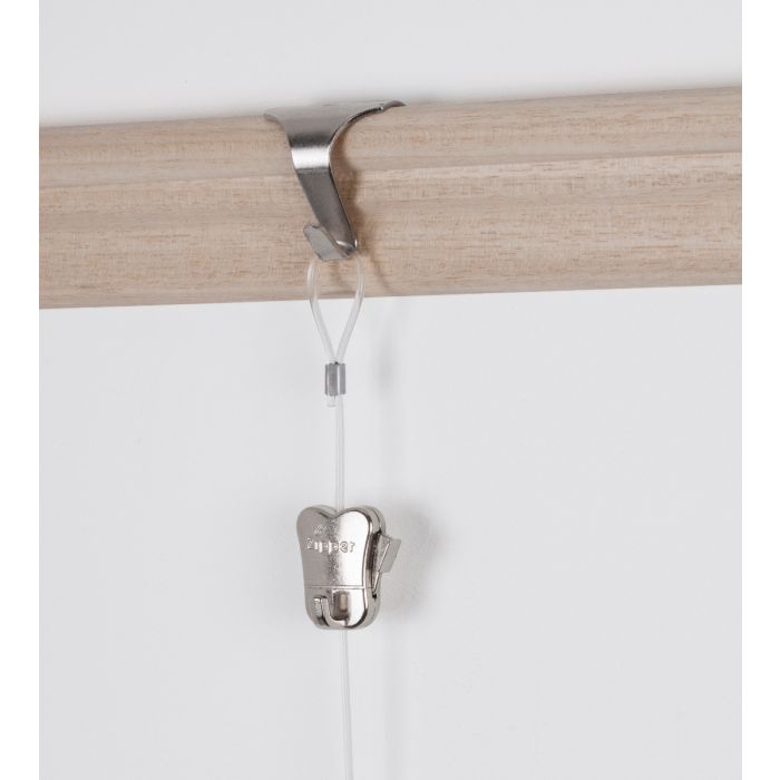 STAS moulding hook chrome + cord with loop and STAS zipper