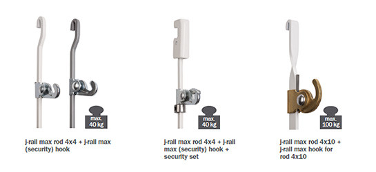 J-rail max hooks and cords